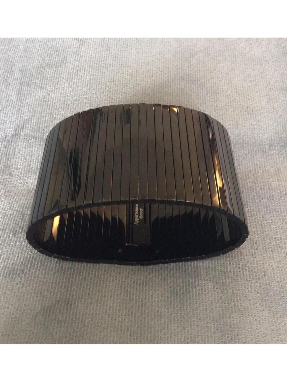 Appartement a Louer Designer Black Glossy Flexible Metal Statement Bracelet 195g